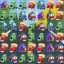 Gra Cartoon Trucks Match 3